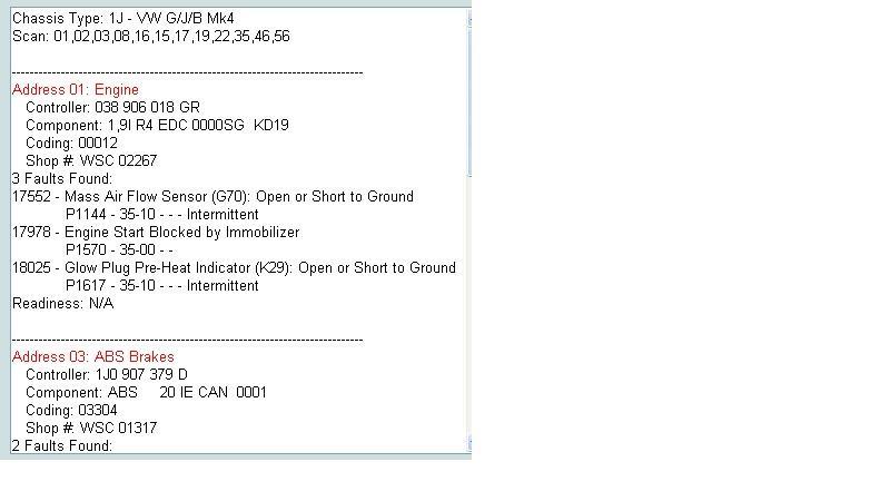 17978 Code defaut